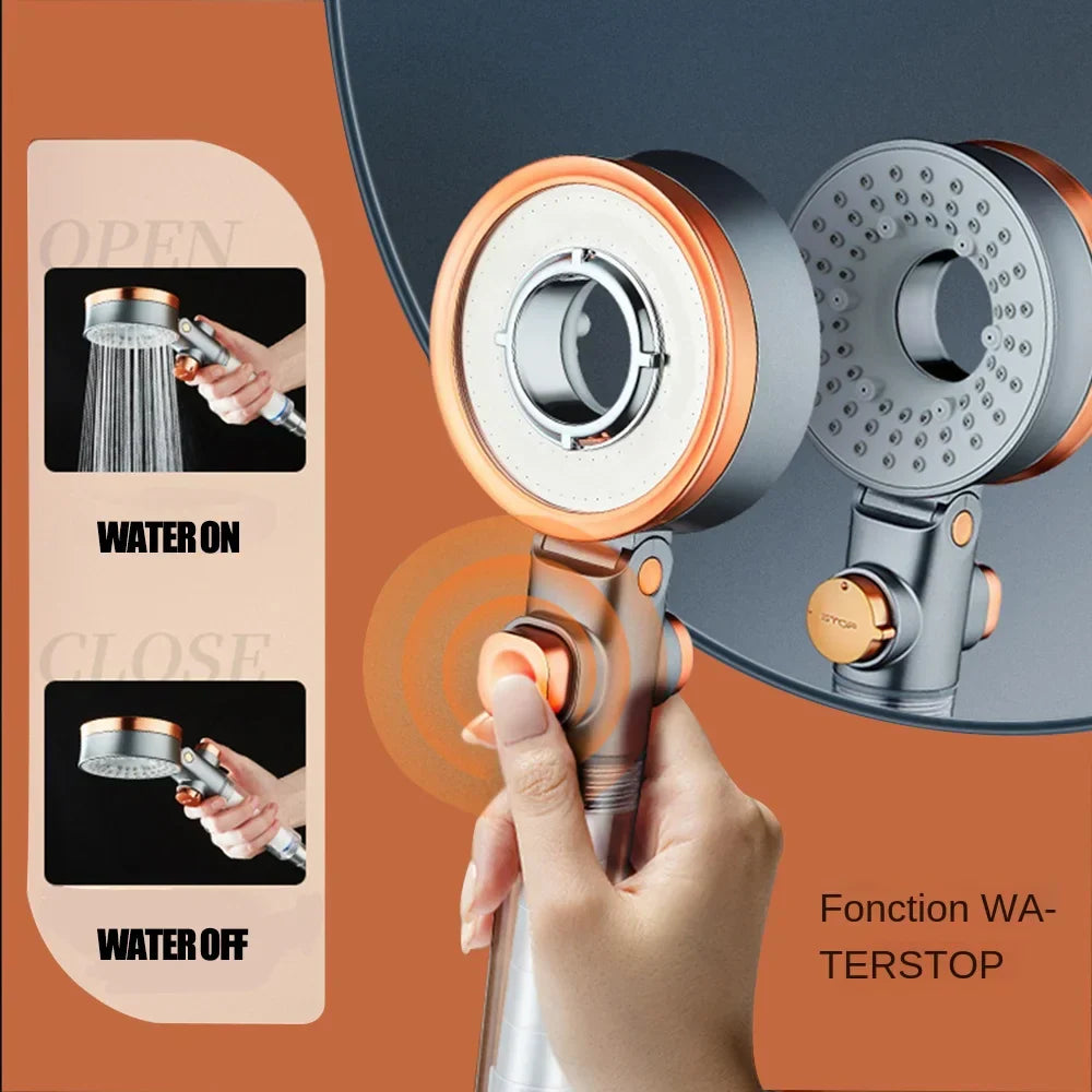 Pommeau de Douche Unique Double Face 3 Jets, Filtration
