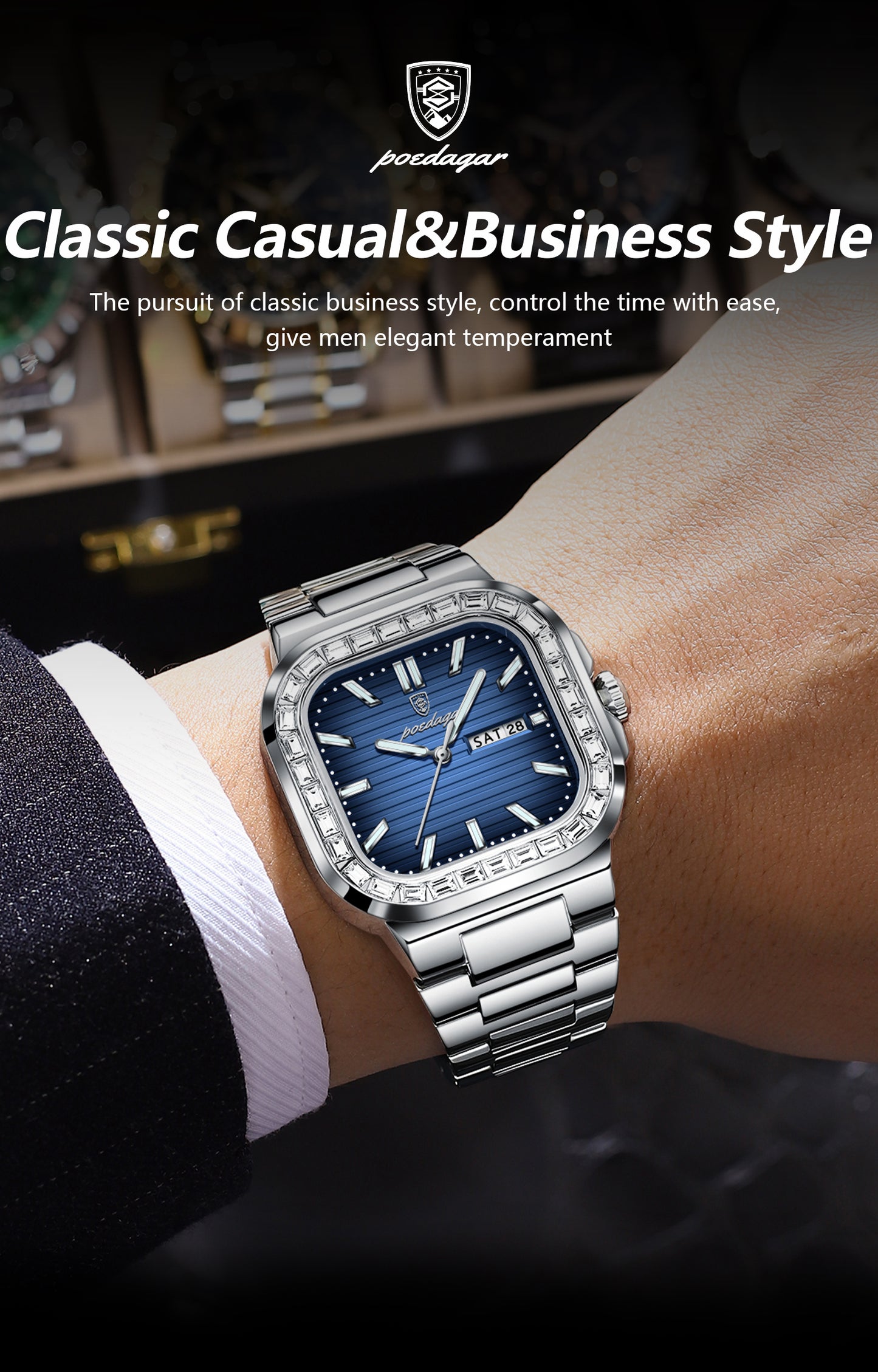 Montre de Luxe Carré pour Homme
