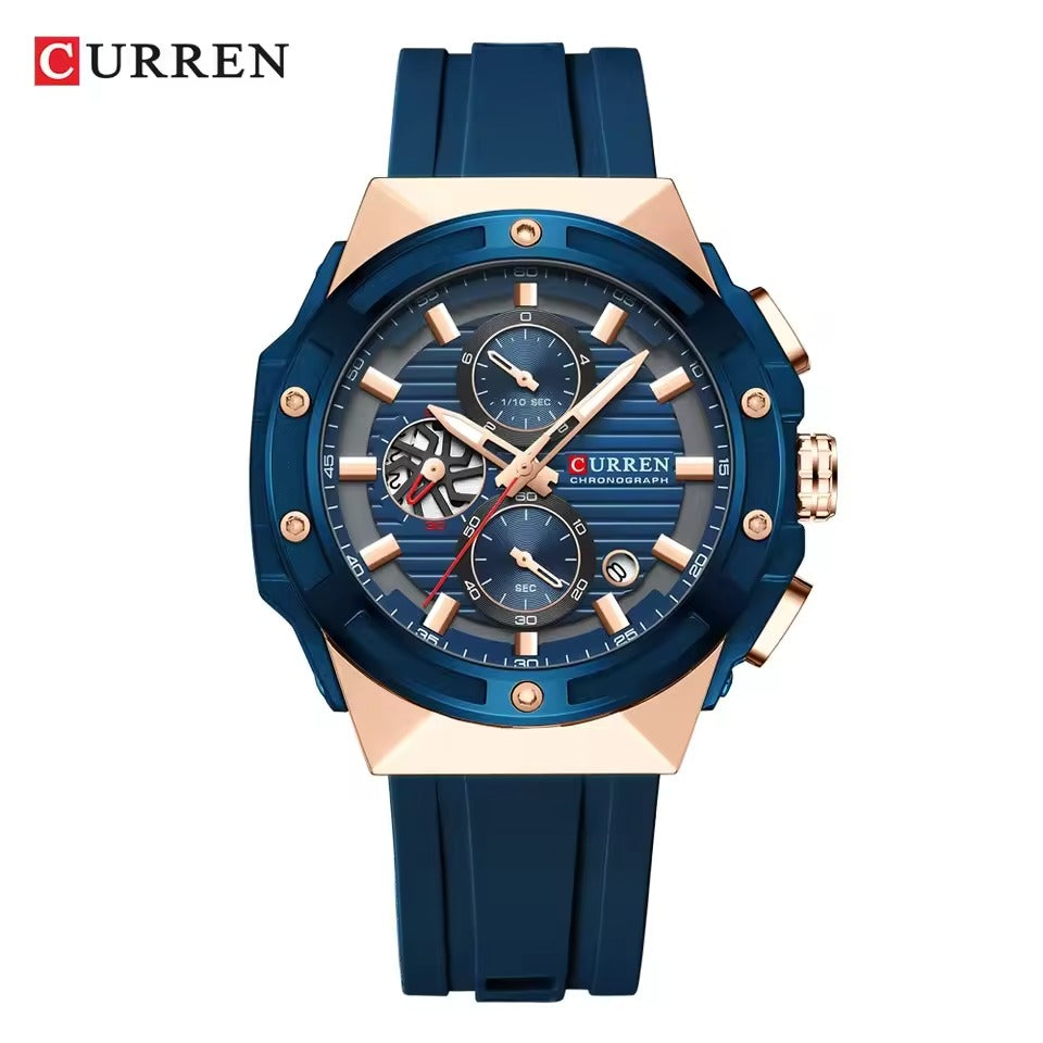 Montre à quartz chronographe en silicone