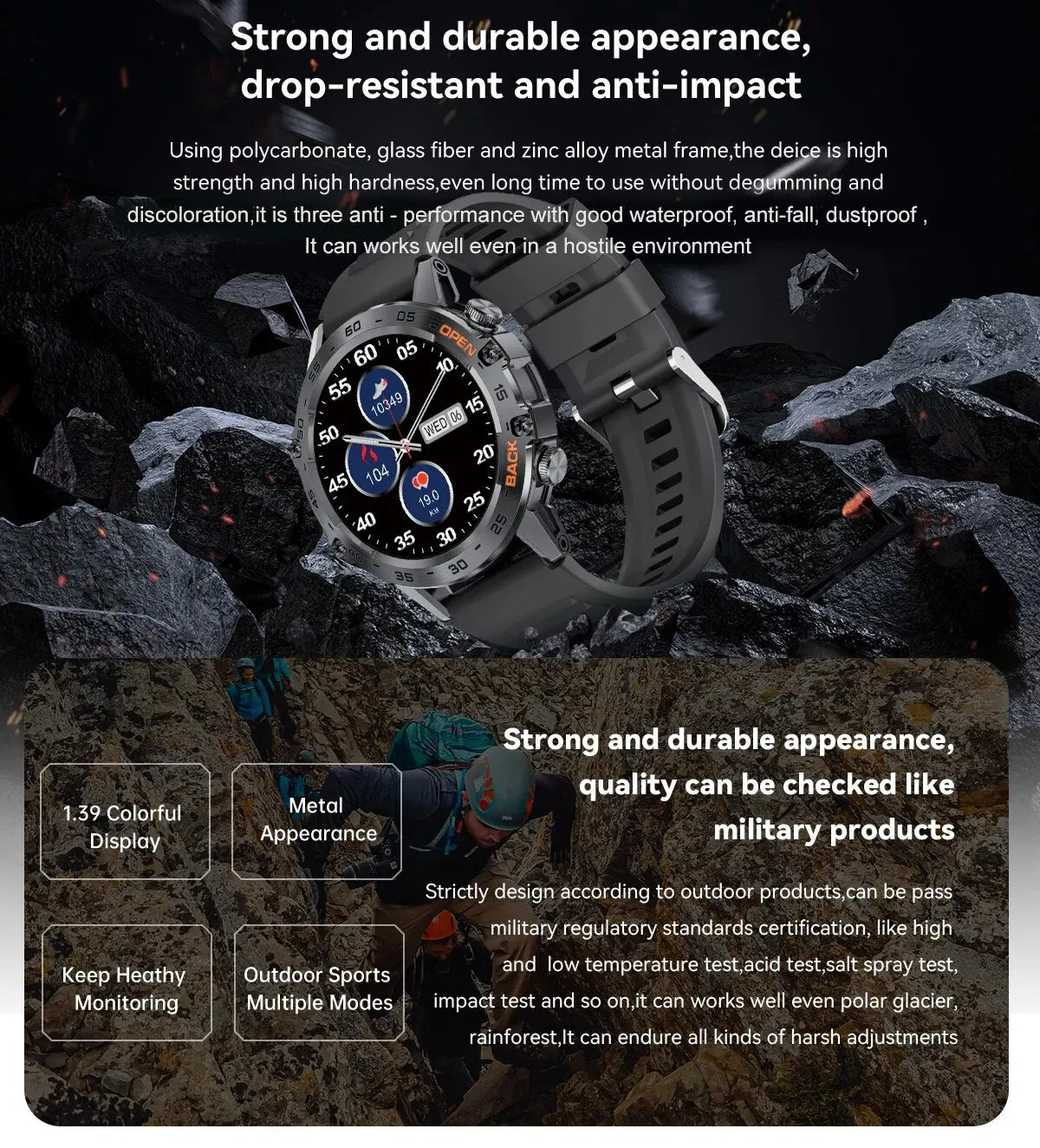Montre intelligente de sport pour homme