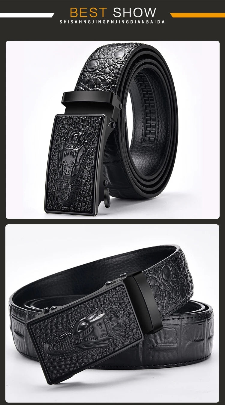 Ceinture en cuir supérieure pour homme