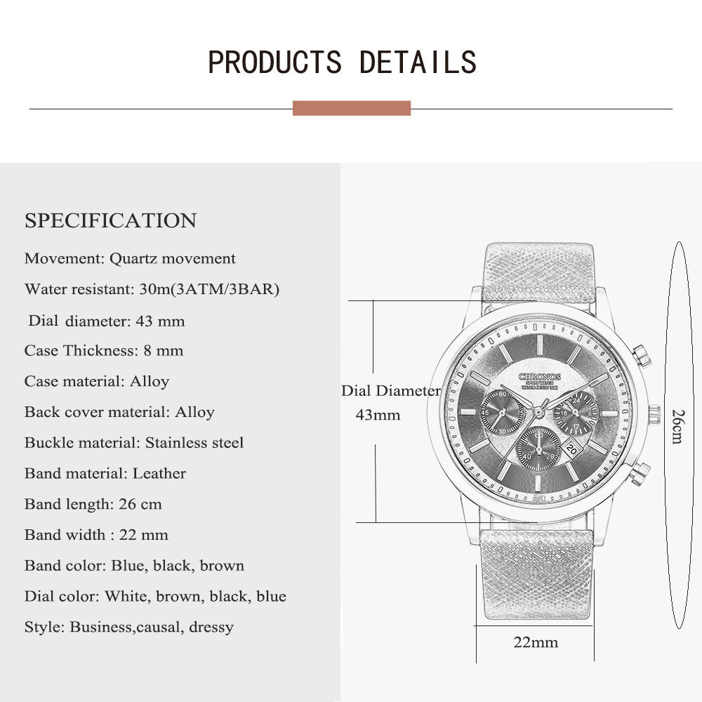 Montre Chronos à quartz pour homme