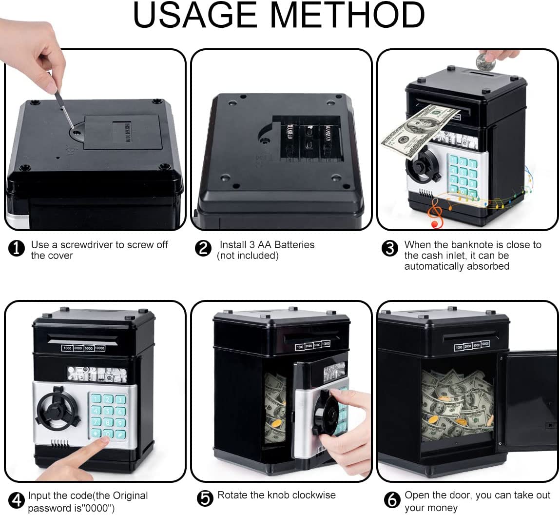 Mini tirelire rétro Atm avec mot de passe rotatif