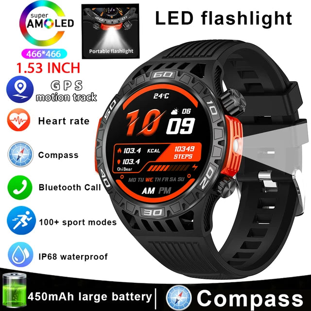 Montre intelligente étanche avec éclairage LED