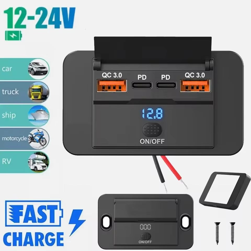 Adaptateur de prise de chargeur de voiture à 4 Ports