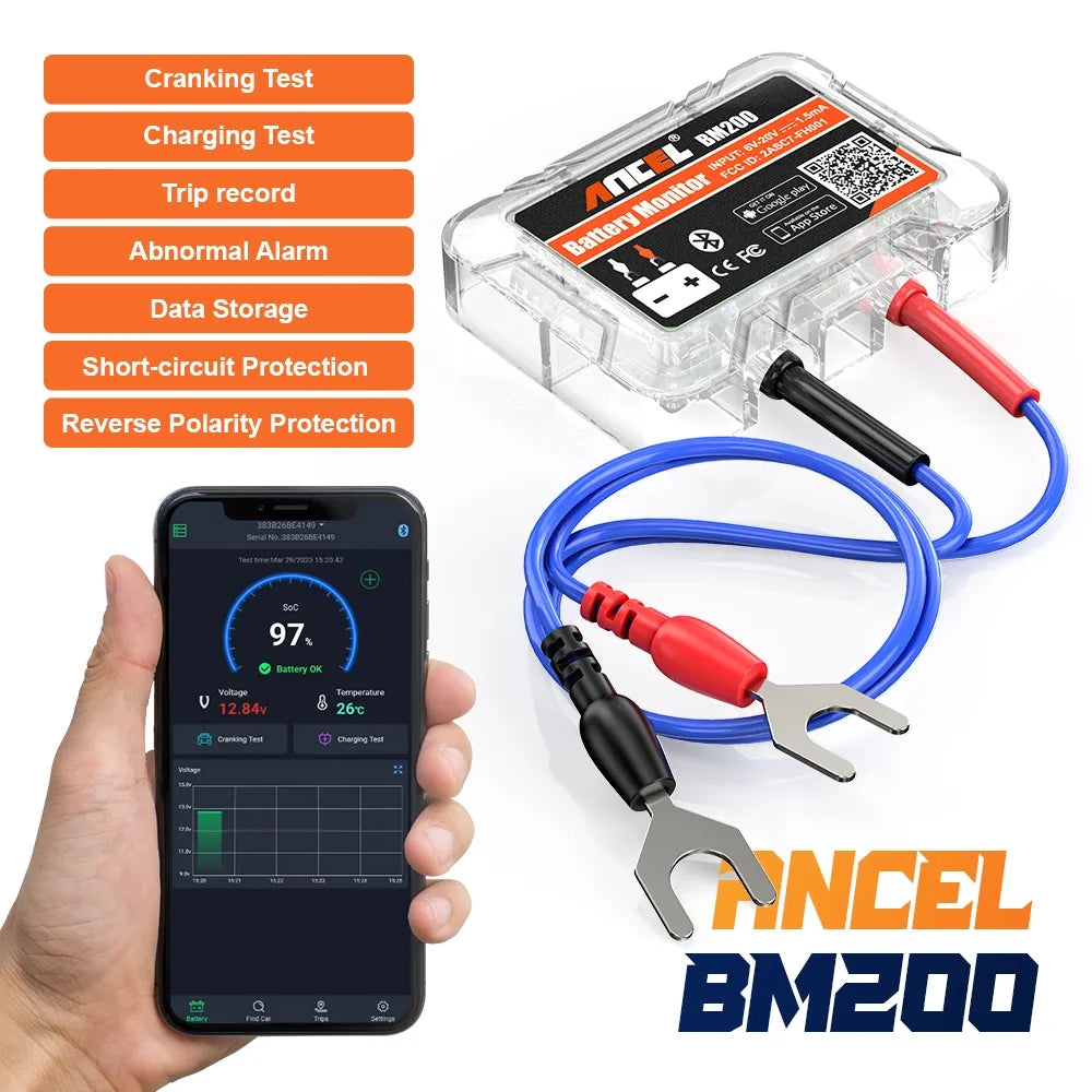 Moniteur de batterie de voiture Bluetooth sans fil
