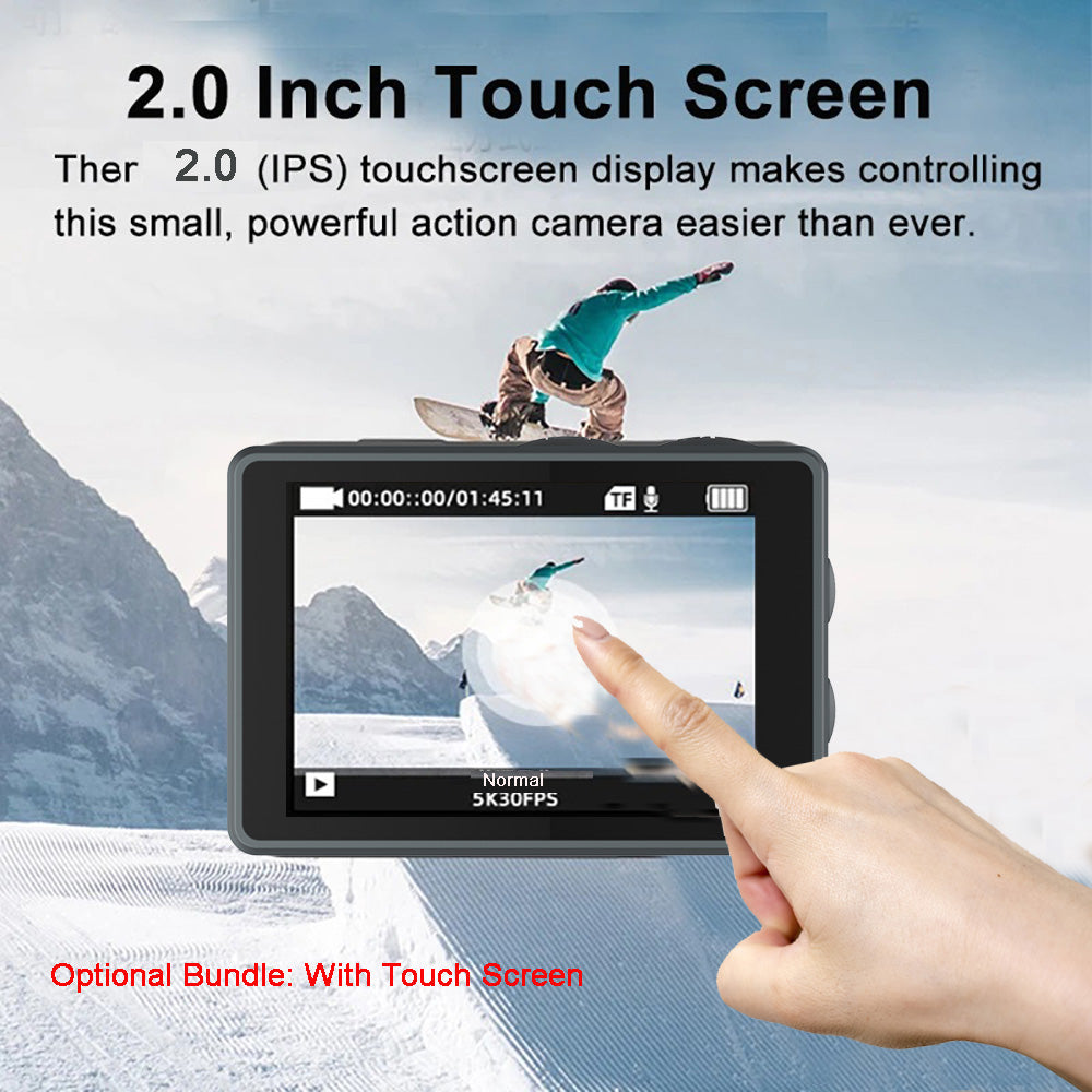 Caméra étanche 5K écran tactile IPS