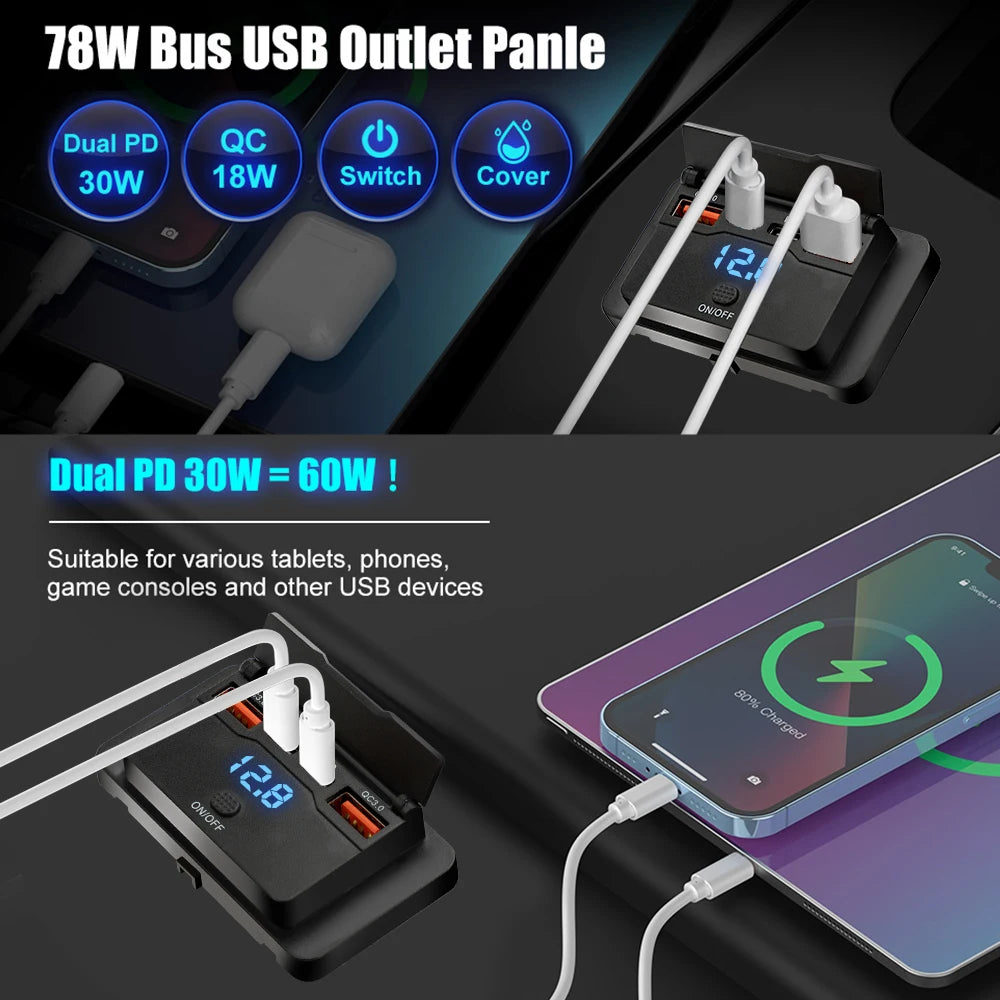 Adaptateur de prise de chargeur de voiture à 4 Ports