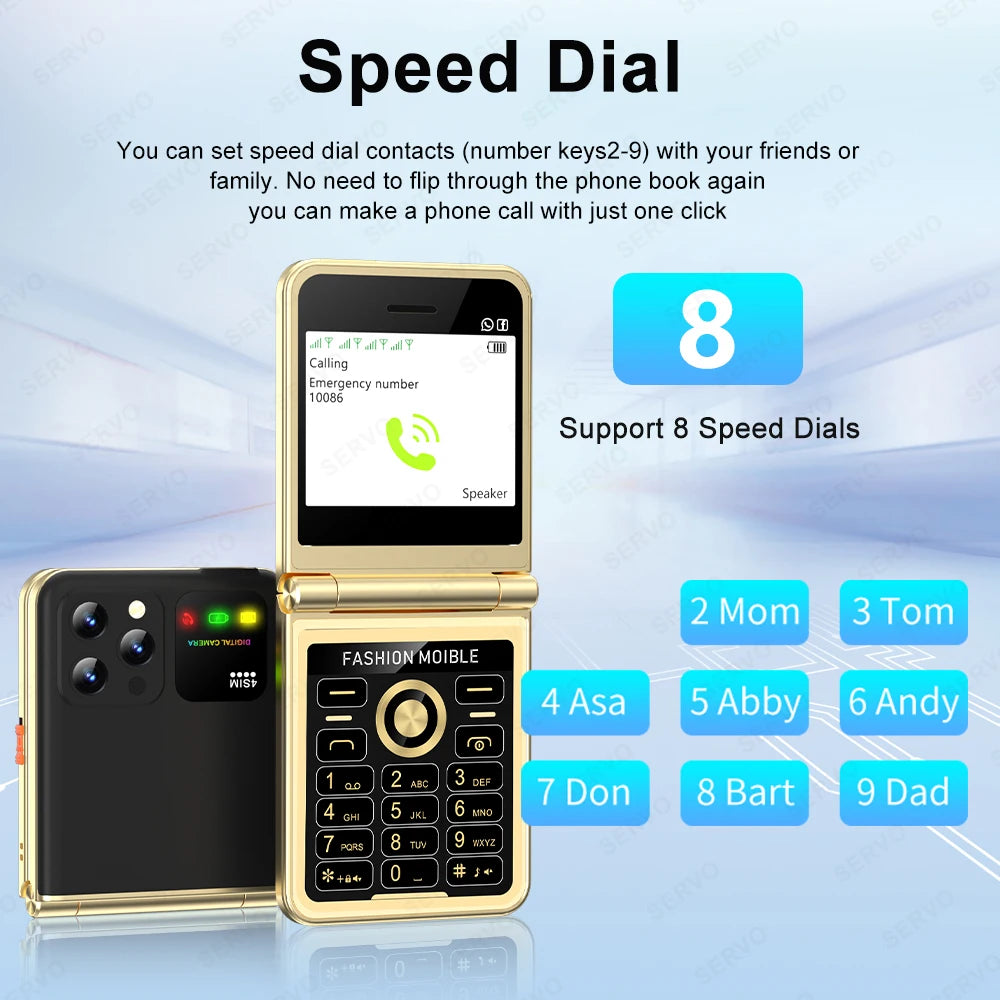 Téléphone portable Pro pliable radio FM