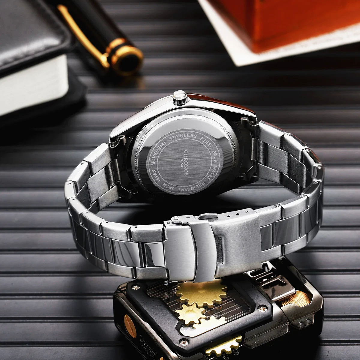 Montre bracelet de luxe chronos pour homme