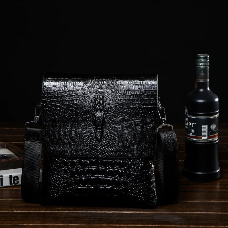 Sac à bandoulière en cuir PU motif Crocodile