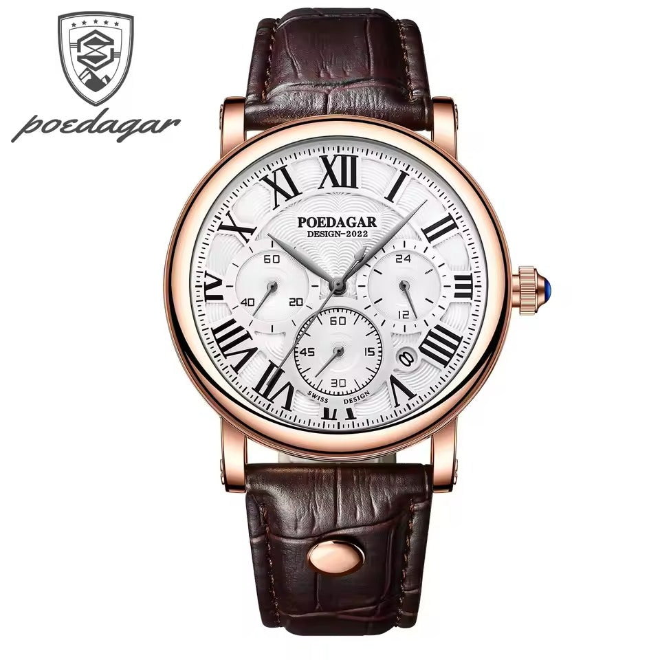 Montre en cuir mode affaires pour hommes