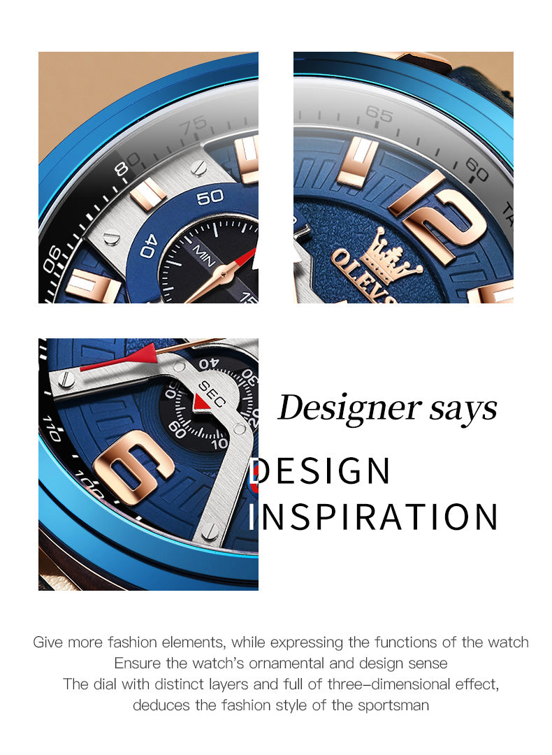 Montre à Quartz de luxe pour hommes