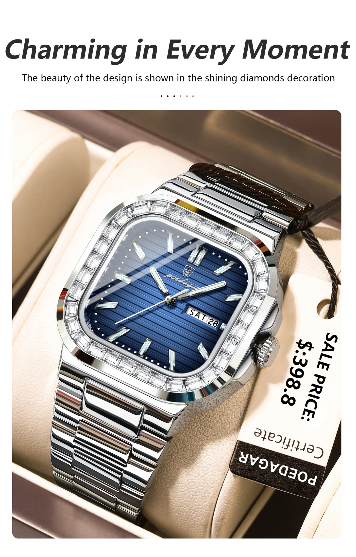 Montre de Luxe Carré pour Homme