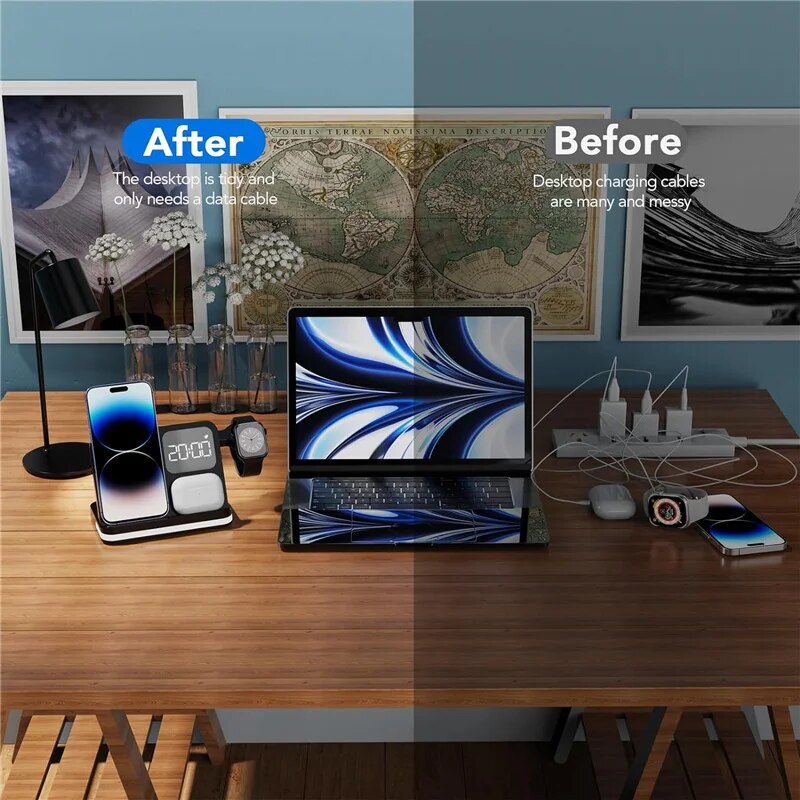 6 en 1 Support de chargeur sans fil multifonction