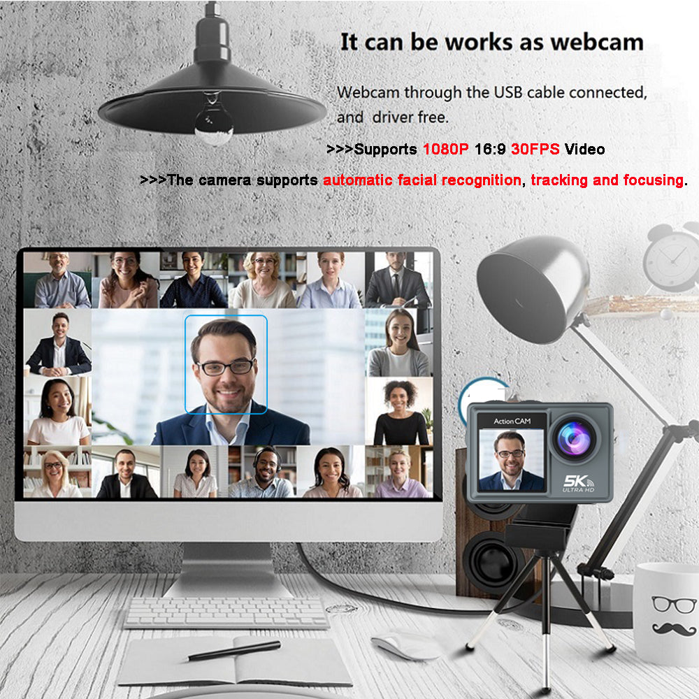 Caméra étanche 5K écran tactile IPS