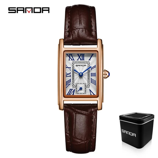 Montre élégant cadran rectangulaire
