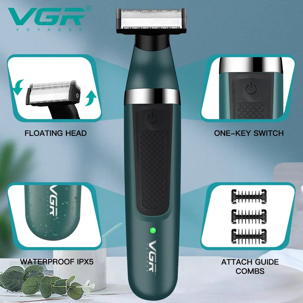 Rasoir Tondeuse À Cheveux 2 en 1 Professionnel Étanche