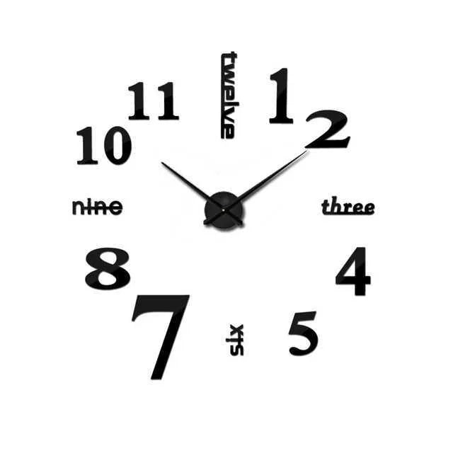 Horloge Murale 3D Sans Cadre, Décoration de la Maison