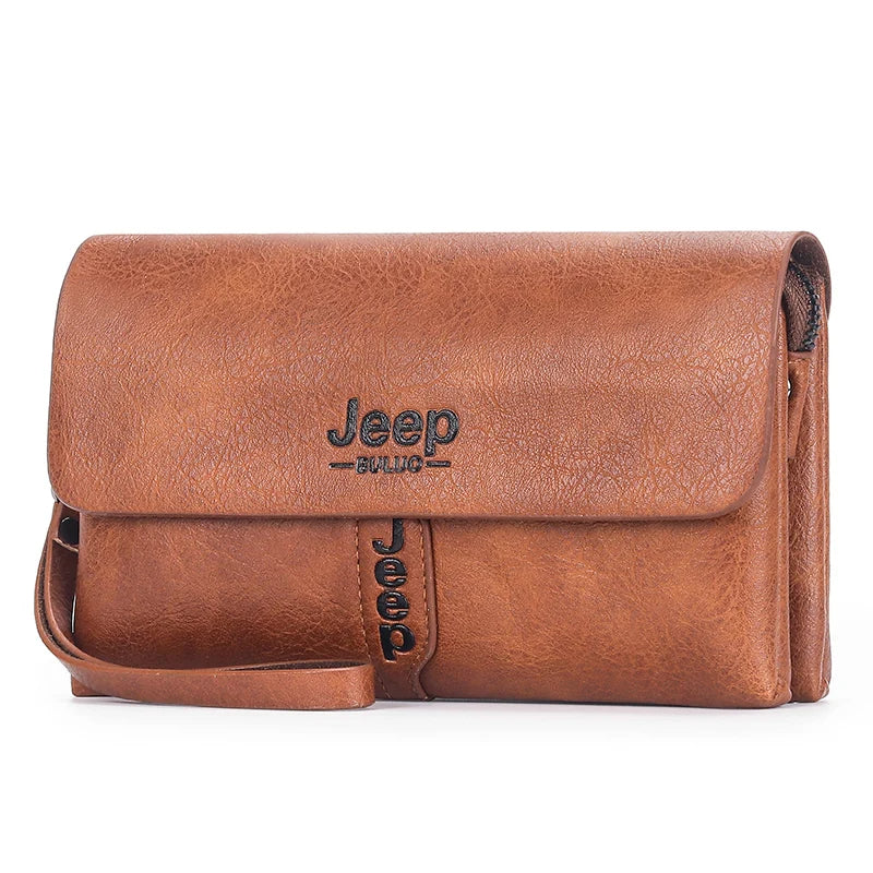 pochette en cuir PU Style Business pour hommes