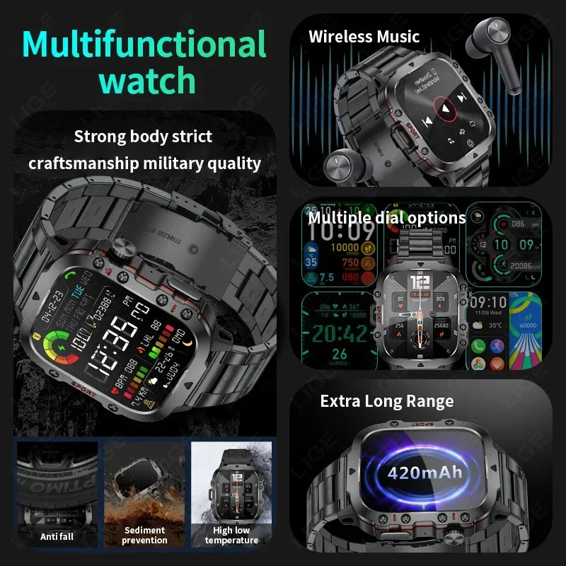 Montre intelligente robuste pour hommes
