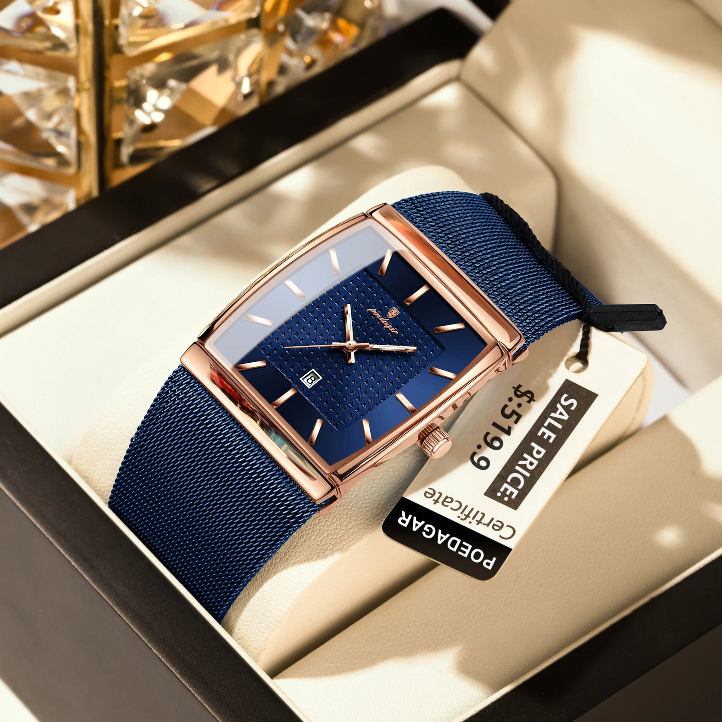 Montre Carrée lumineux pour hommes