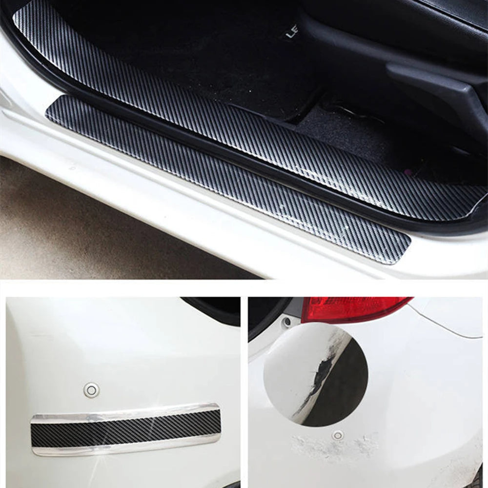 Autocollants anti-rayures en Fiber de carbone pour voiture (5cm/1m)