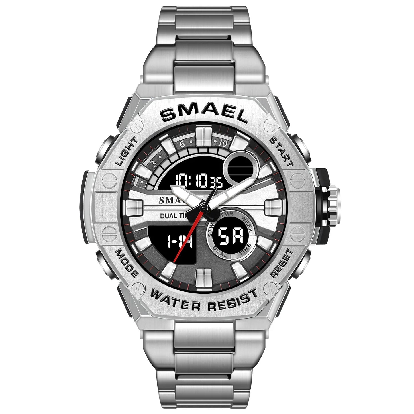 Montre numérique double affichage pour hommes