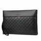 Sac à main en cuir PU souple à carreaux pour hommes