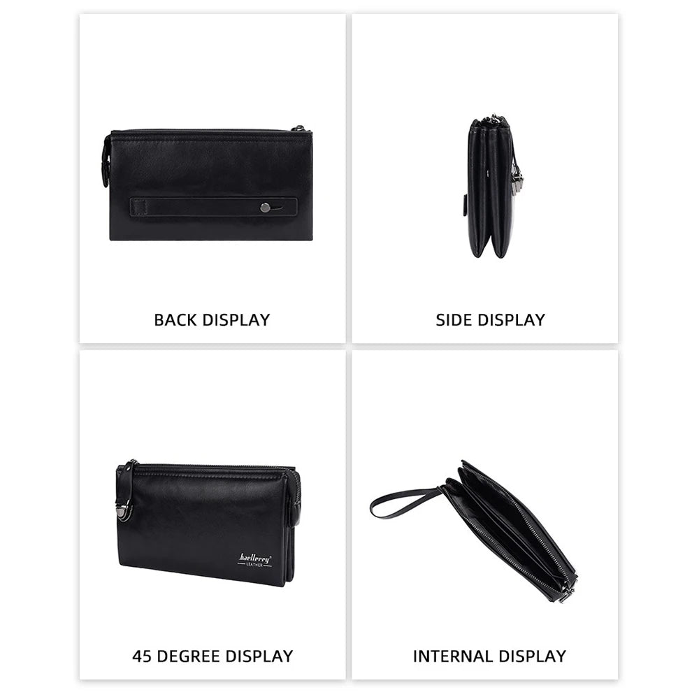 Pochette en Cuir PU Léger d'affaires pour hommes