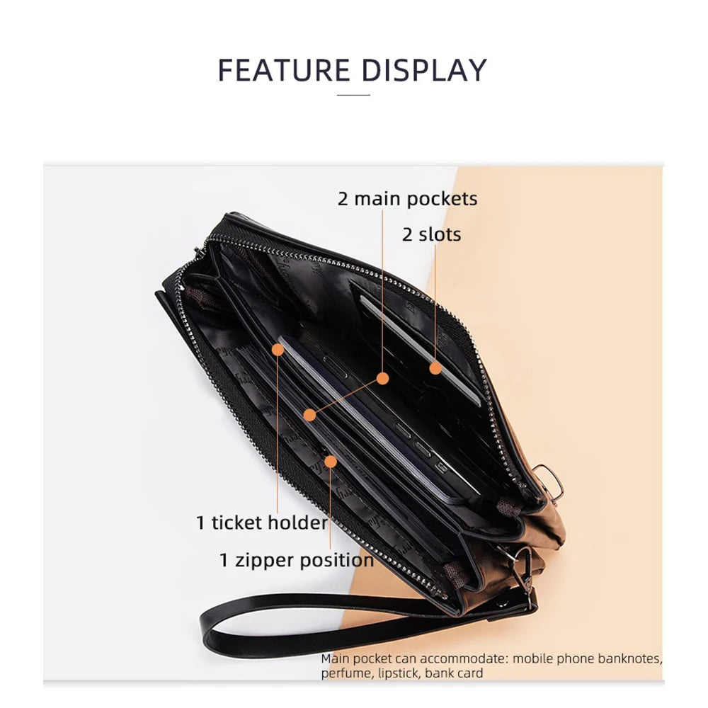 Pochette en Cuir PU Léger d'affaires pour hommes