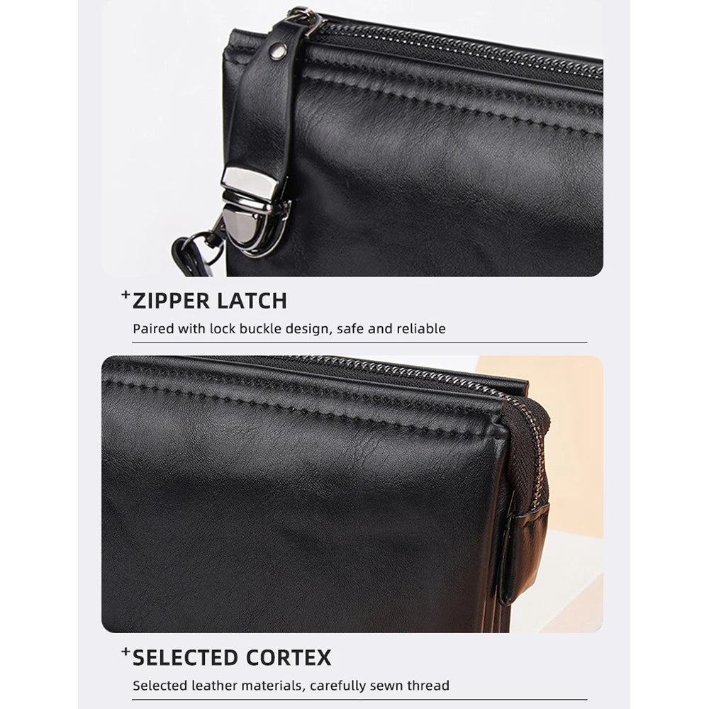 Pochette en Cuir PU Léger d'affaires pour hommes