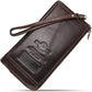 Portefeuille longue en cuir de luxe pour homme