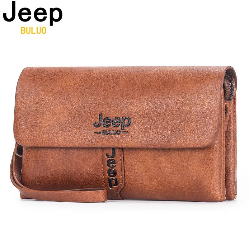 pochette en cuir PU Style Business pour hommes