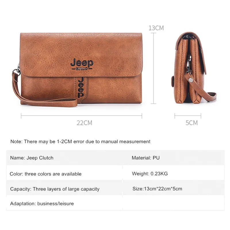 pochette en cuir PU Style Business pour hommes