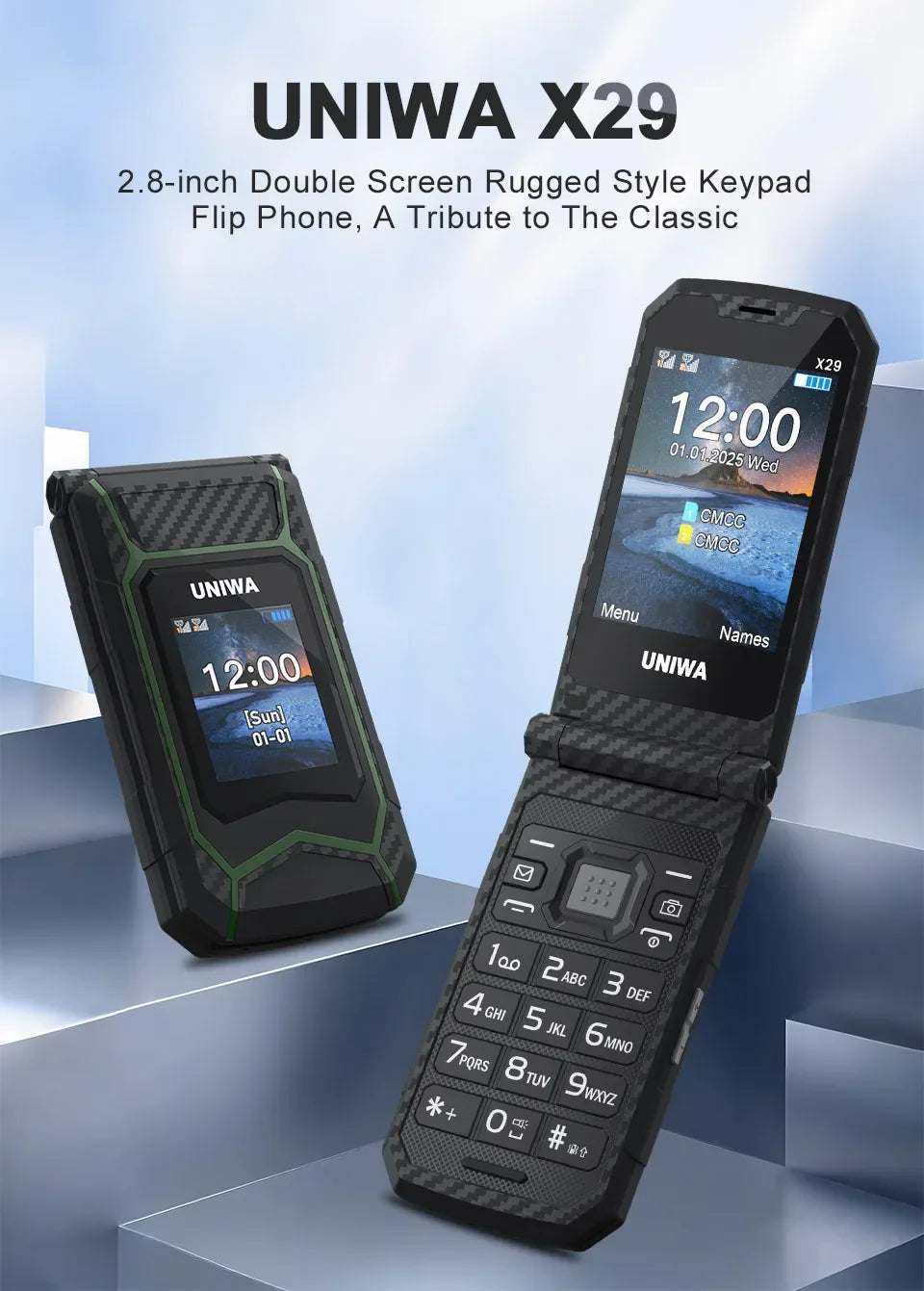 Téléphone portable Flip grand bouton