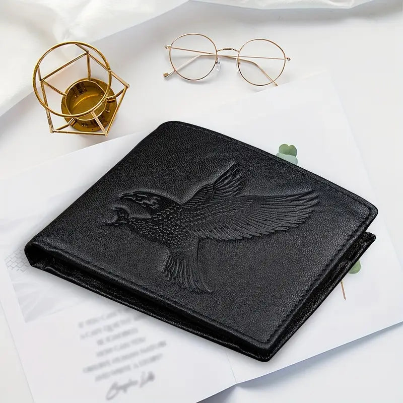 Portefeuille court en cuir PU souple pour homme