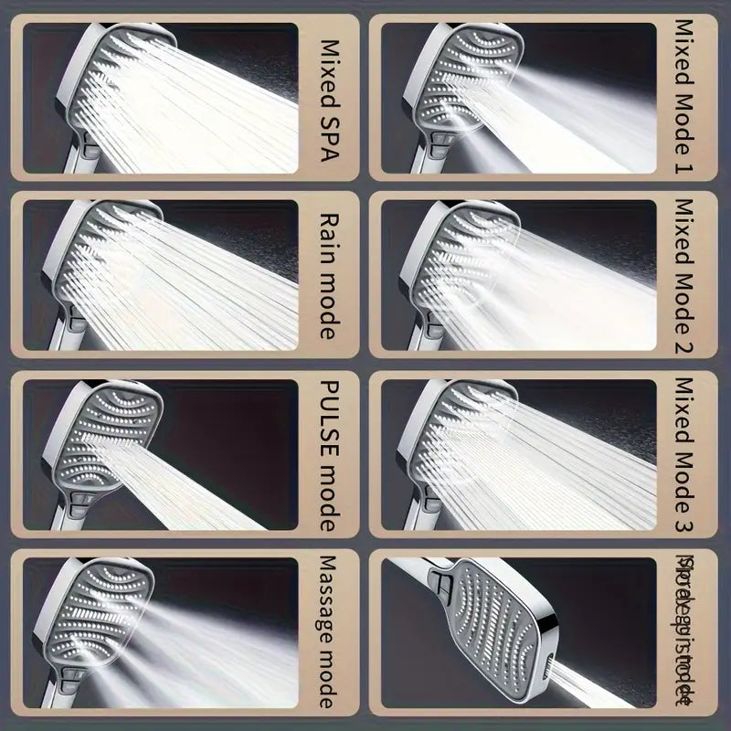 Pommeau de douche réglable, 8 modes