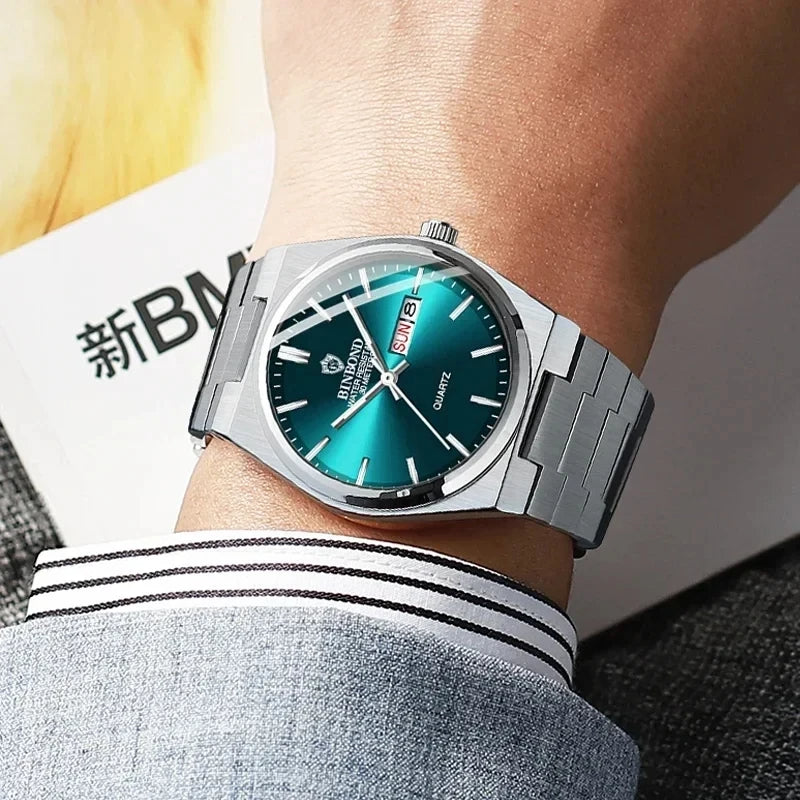 Montre de luxe bracelet en acier pour homme