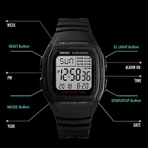 Montre numérique d'extérieur pour hommes