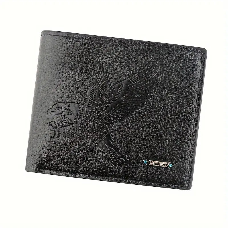 Portefeuille court en cuir PU souple pour homme