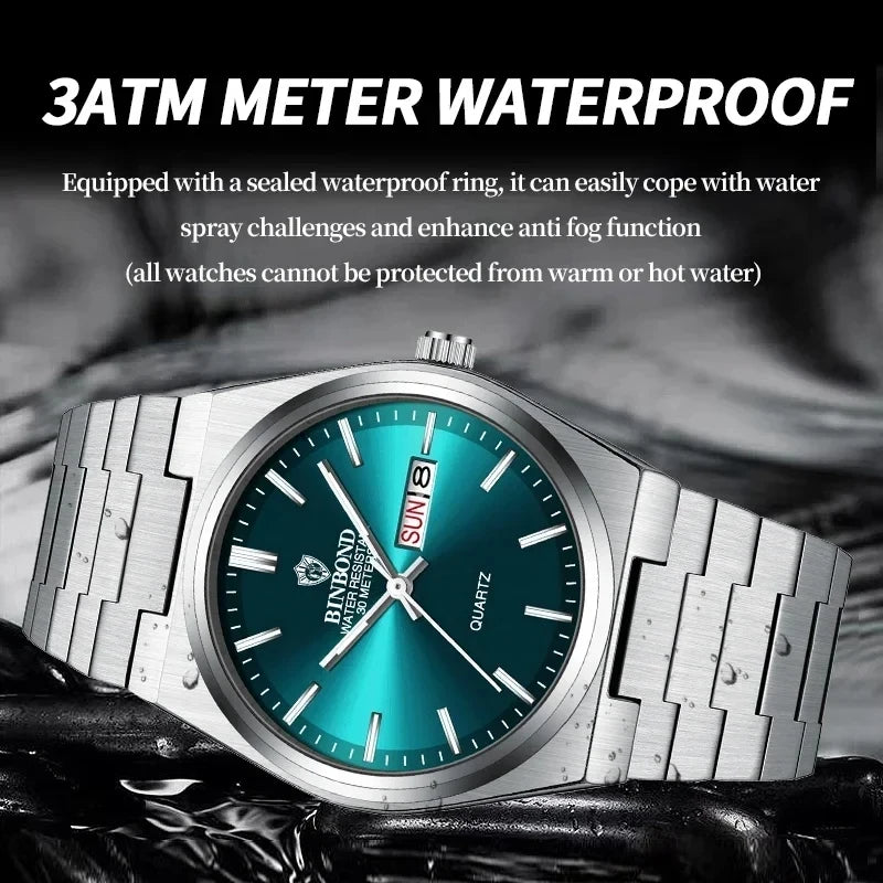 Montre de luxe bracelet en acier pour homme