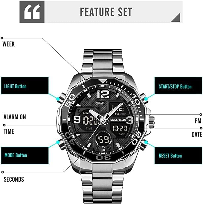Montre Numérique en acier pour hommes