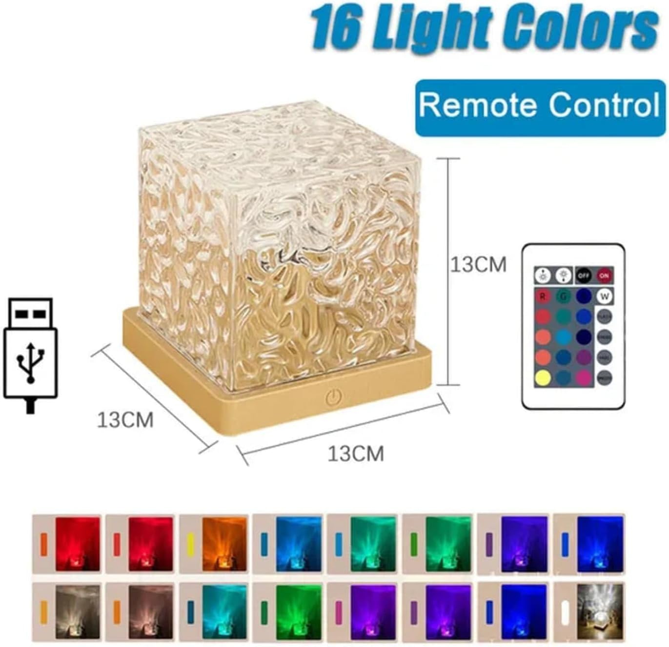 Projecteur Ondulation d'Eau, Lumière Apaisante 16 Couleurs