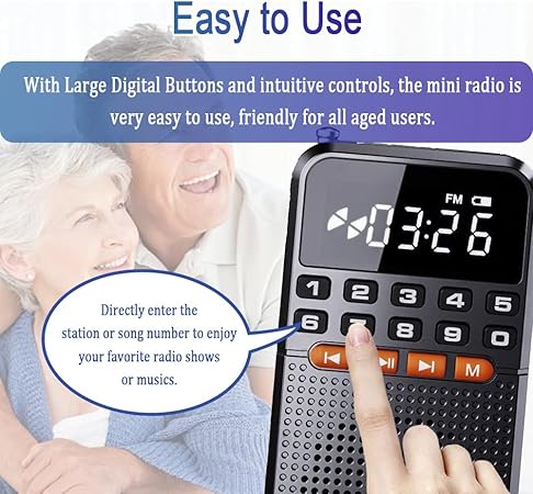 Mini radio FM portable avec lampe de poche LED