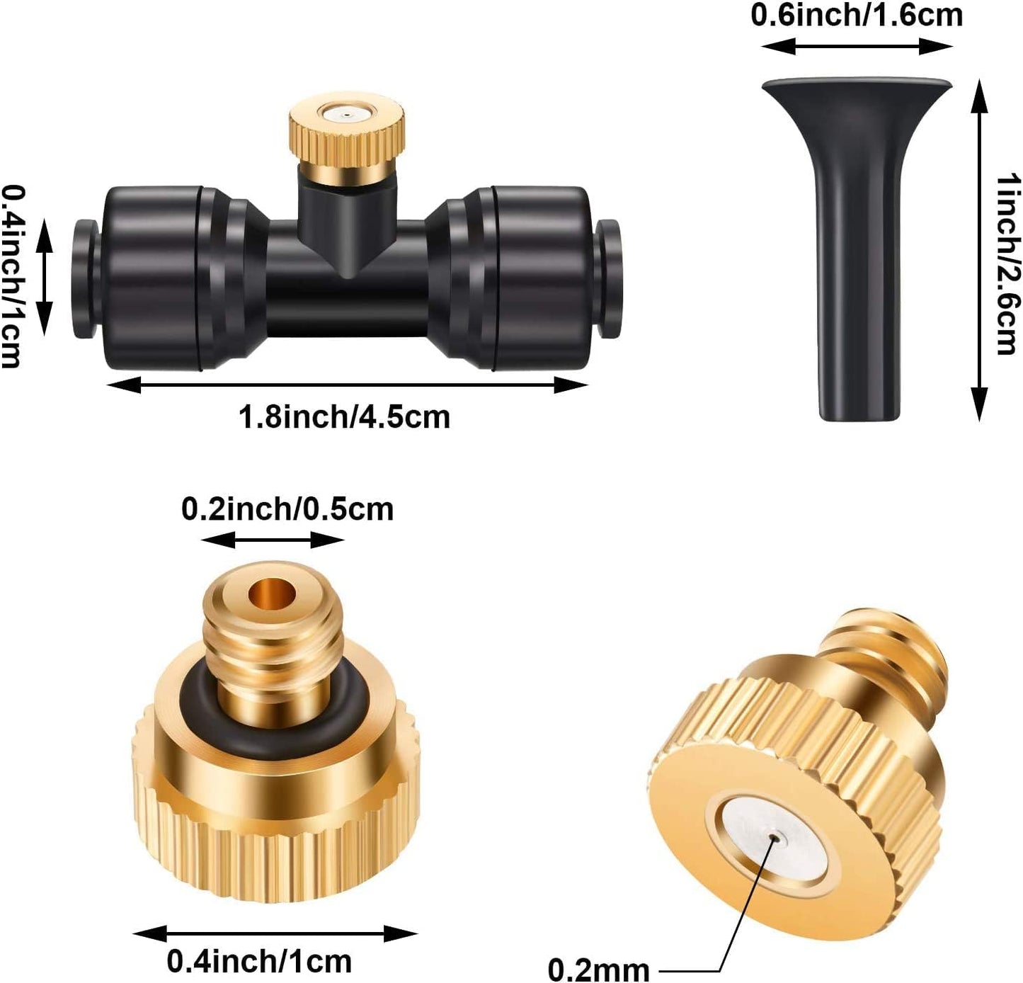 Buses de pulvérisateurs d'irrigation de jardin incités, 10 pièces