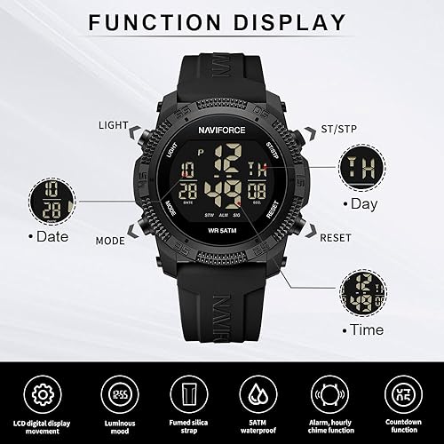 Montre chronographe numérique pour homme
