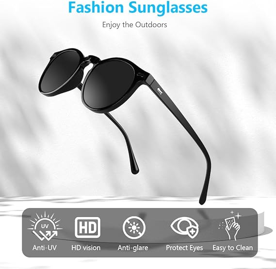 Lunettes de soleil rondes rétro pour hommes