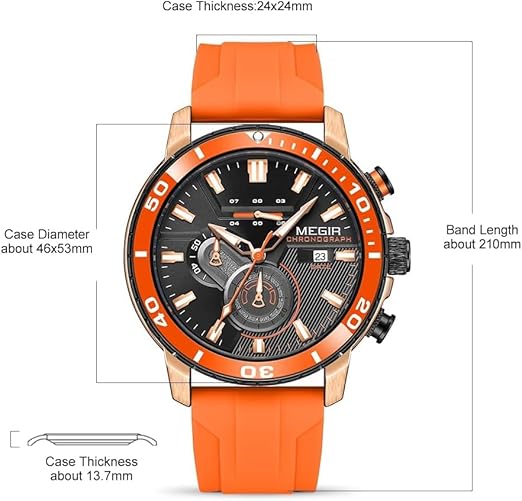 Montre de dehors Orange pour Homme