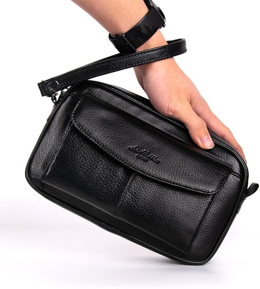 Sac à main prestigieux en cuir pour homme
